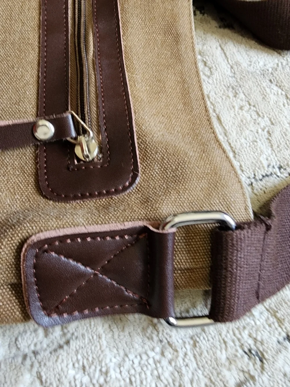 Gustin Brown Canvas Crossbody Bag for Men